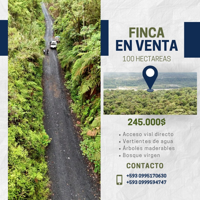 Finca de 100 hectáreas sector Cumandá provincia del Pastaza