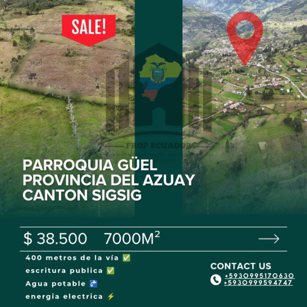 catalogo guell sigsig 7000 m2 7000 m2 ¡Oportunidad única en el Cantón Sígsig, provincia del Azuay!