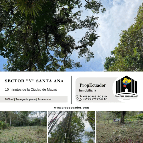 portada Y de santa ana 1000m2 🌿 Terreno en venta a 5 minutos de la vía principal en la "Y" de Santa Ana vía Macas-Puyo 🏞️📍