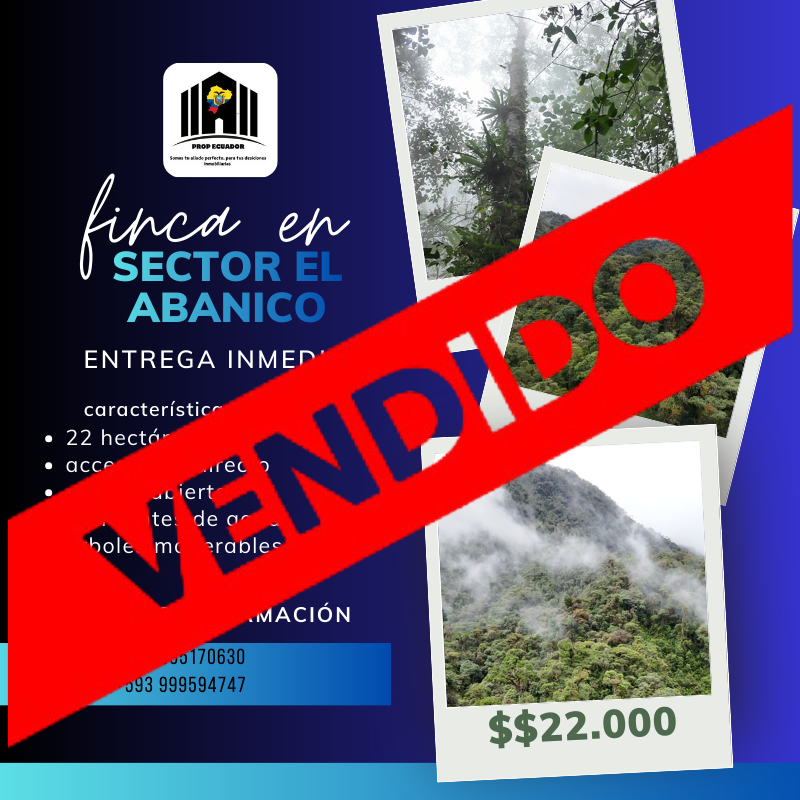 22 hectáreas en el sector el abanico vía Riobamba