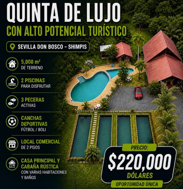 🏊‍♂️ En venta ''Quinta Lopez'' (5,000m²) COMERCIAL Y TURÍSTICO 🏠